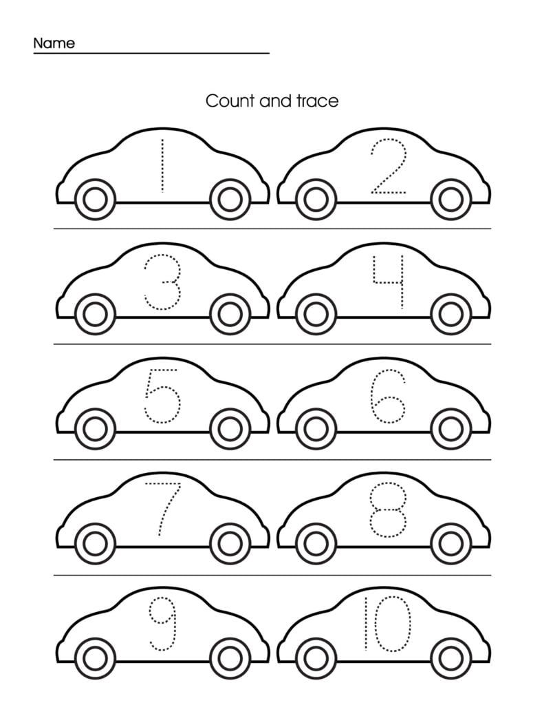 Preschool Tracing And Coloring Worksheets Printable Templates Online 