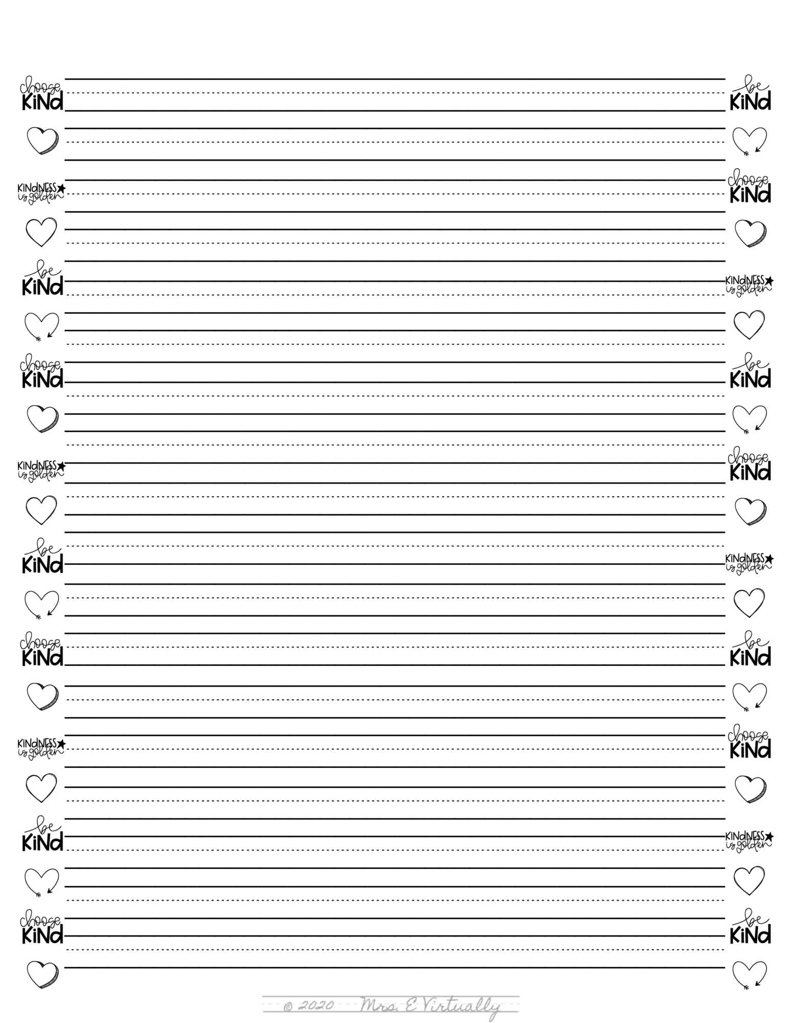 Primary Lined Writing Paper Printable Winter Themed Mrs E Virtually