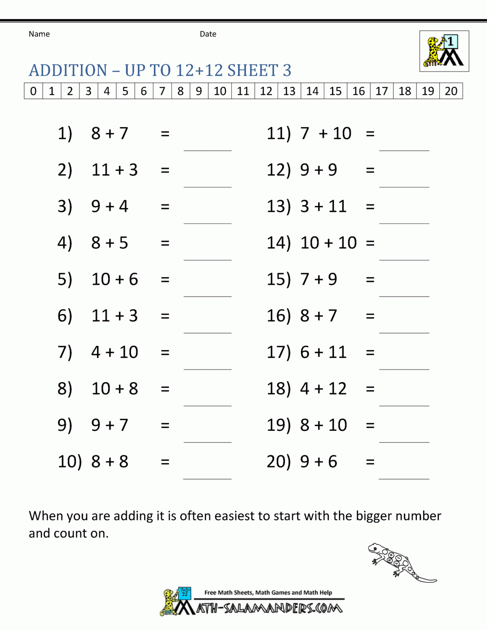 Printable Addition Worksheets