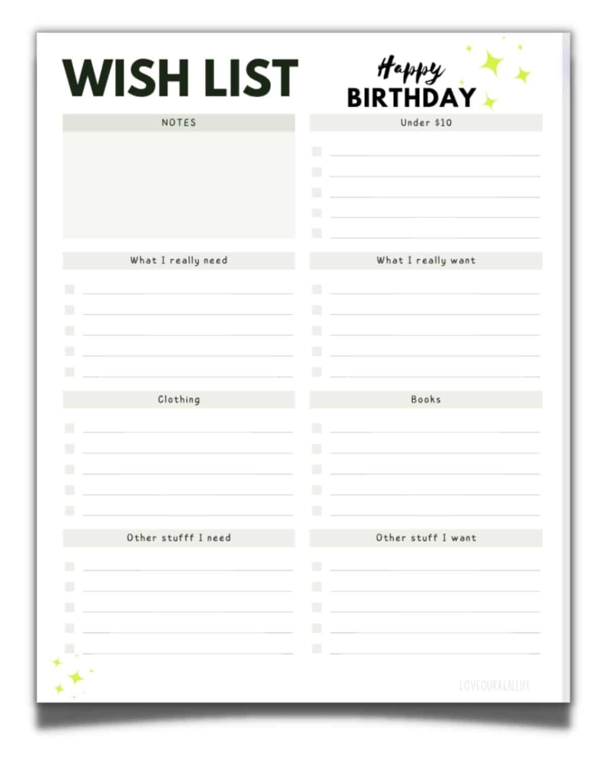 Printable Birthday Wish List Vrogue co