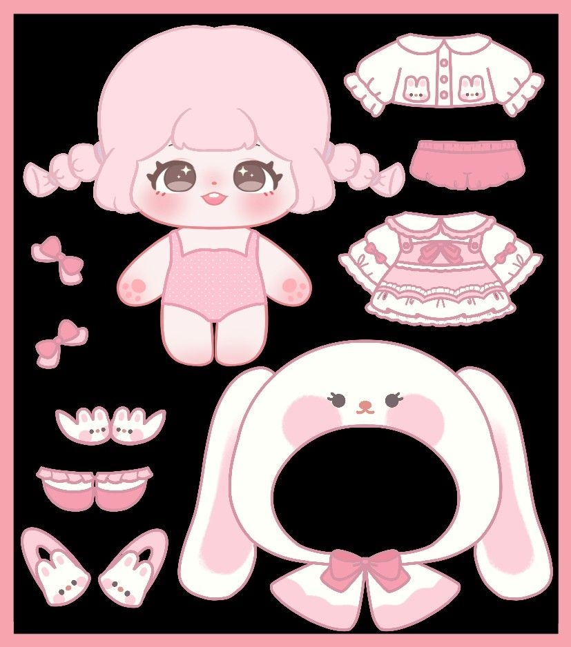 Printable Chibi Cute Kawaii Paper Doll NBKomputer