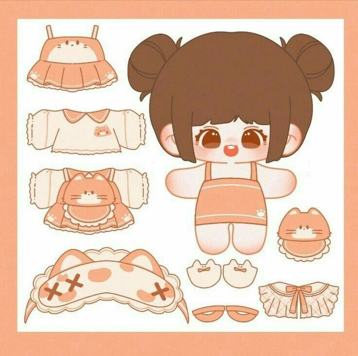 Printable Chibi Cute Kawaii Paper Doll Printable Word Searches
