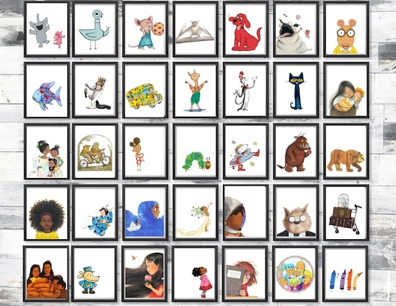 Printable Childrens Book Character Gallery Wall Poster Bundle 