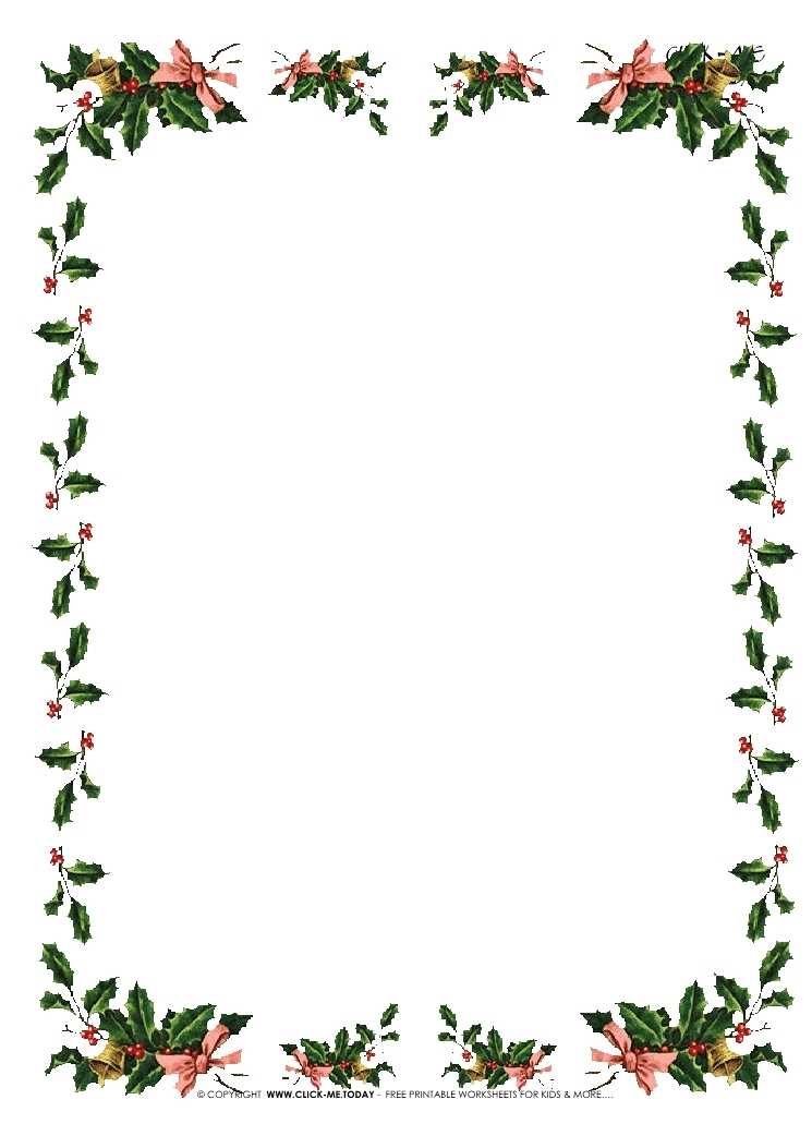 Printable Christmas Border Paper Stationery Get What You Need For Free