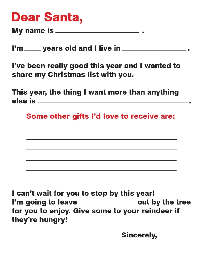Printable Christmas List For Santa Great For Little Ones 