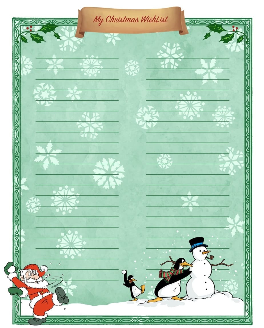 Printable Christmas List Template PrintableLib
