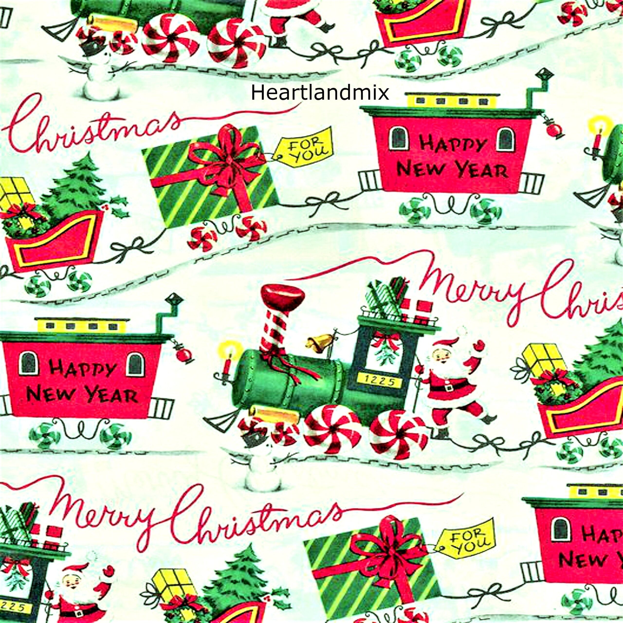 Printable Christmas Wrapping Paper Digital Download Train Image Etsy