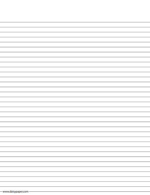 Printable College Ruled Lined Paper Template Daisy Paper
