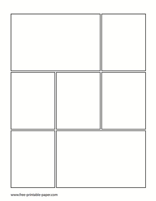 Printable Comic Book Page Comic Book Template Free printable paper