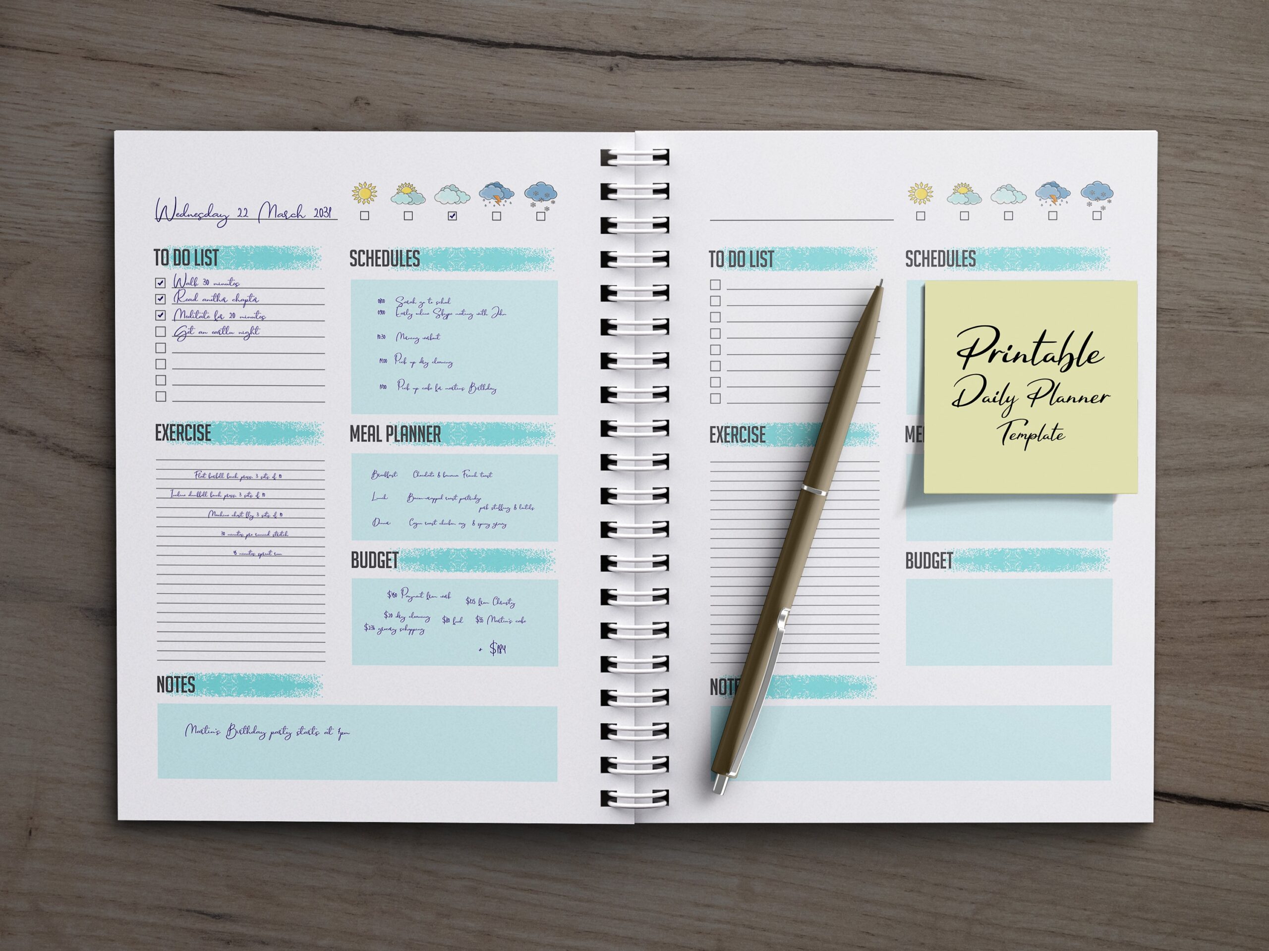 Printable Day Planner