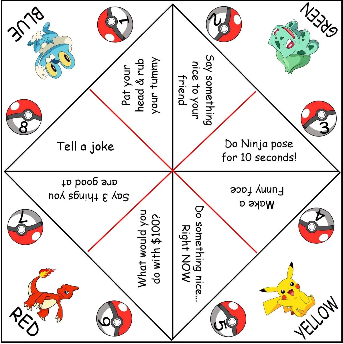 Printable Fortune Teller Paper Game Learning Printable Printable