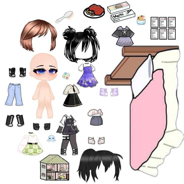 Printable Gacha Paper Doll Printable Gacha Paper Doll
