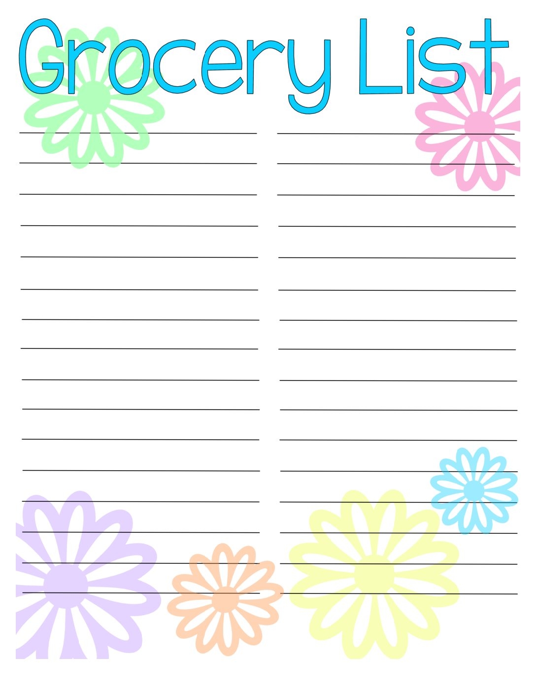 Printable Grocery Shopping List Printable Free Templates