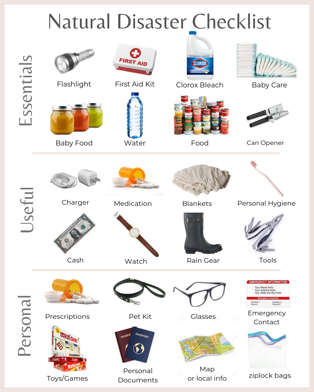 Printable Hurricane Supply Kit Checklist
