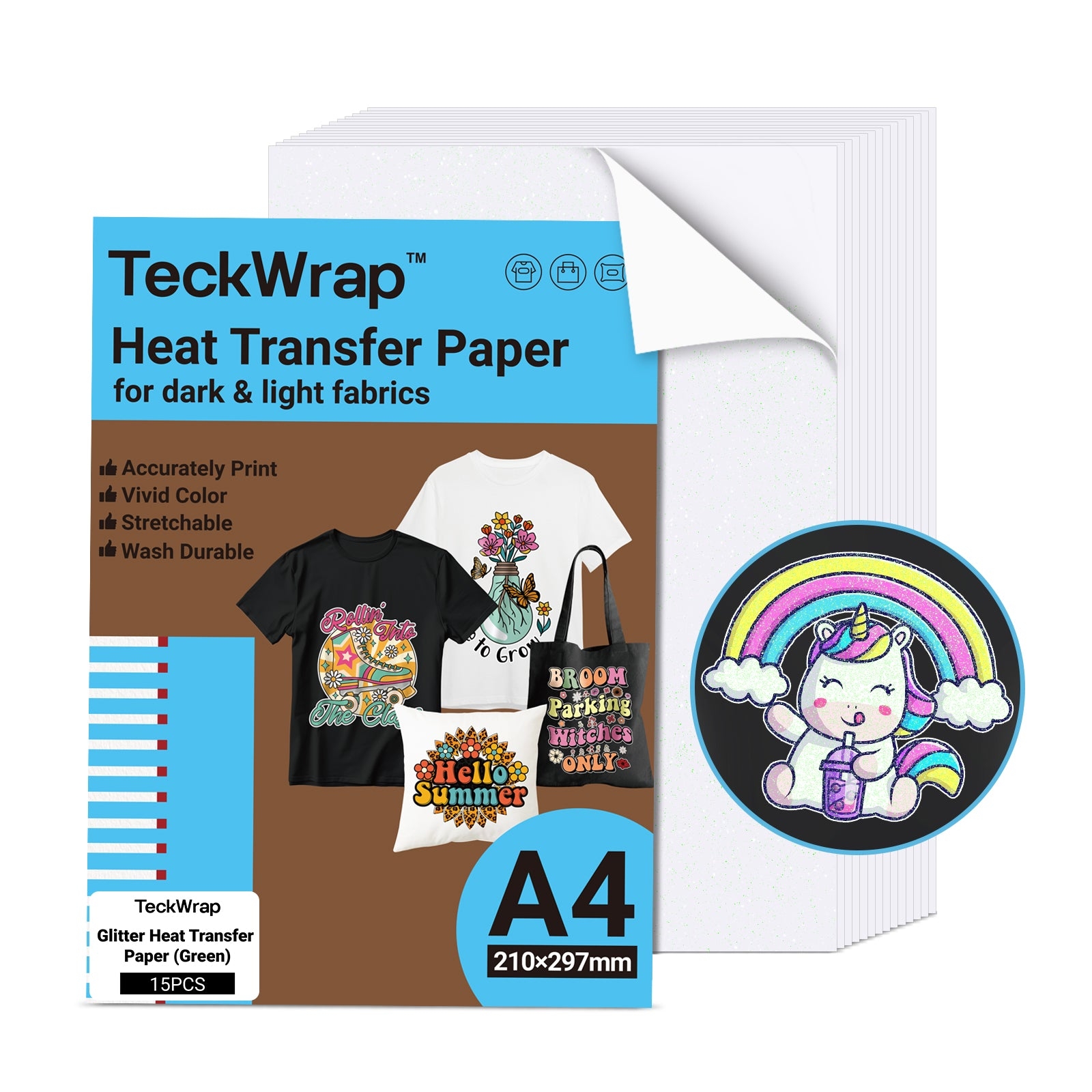 Printable Iron on Heat Transfer Paper For T Shirts Dark Fabrics 