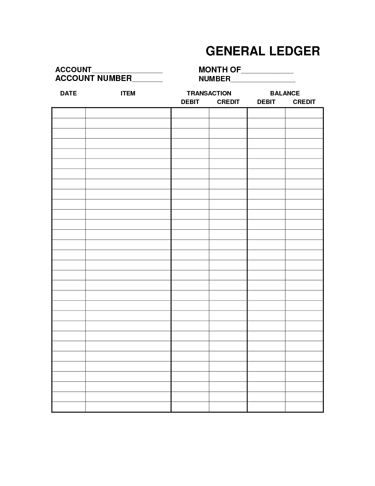 Printable Ledger Paper Design Templates Free Printable 4 Column 