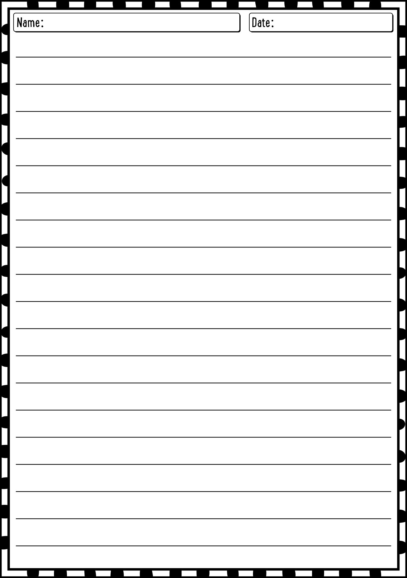Printable Lined Handwriting Paper