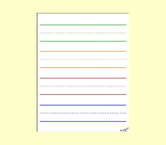 Printable Lined Paper For Kindergarten Kindergarten