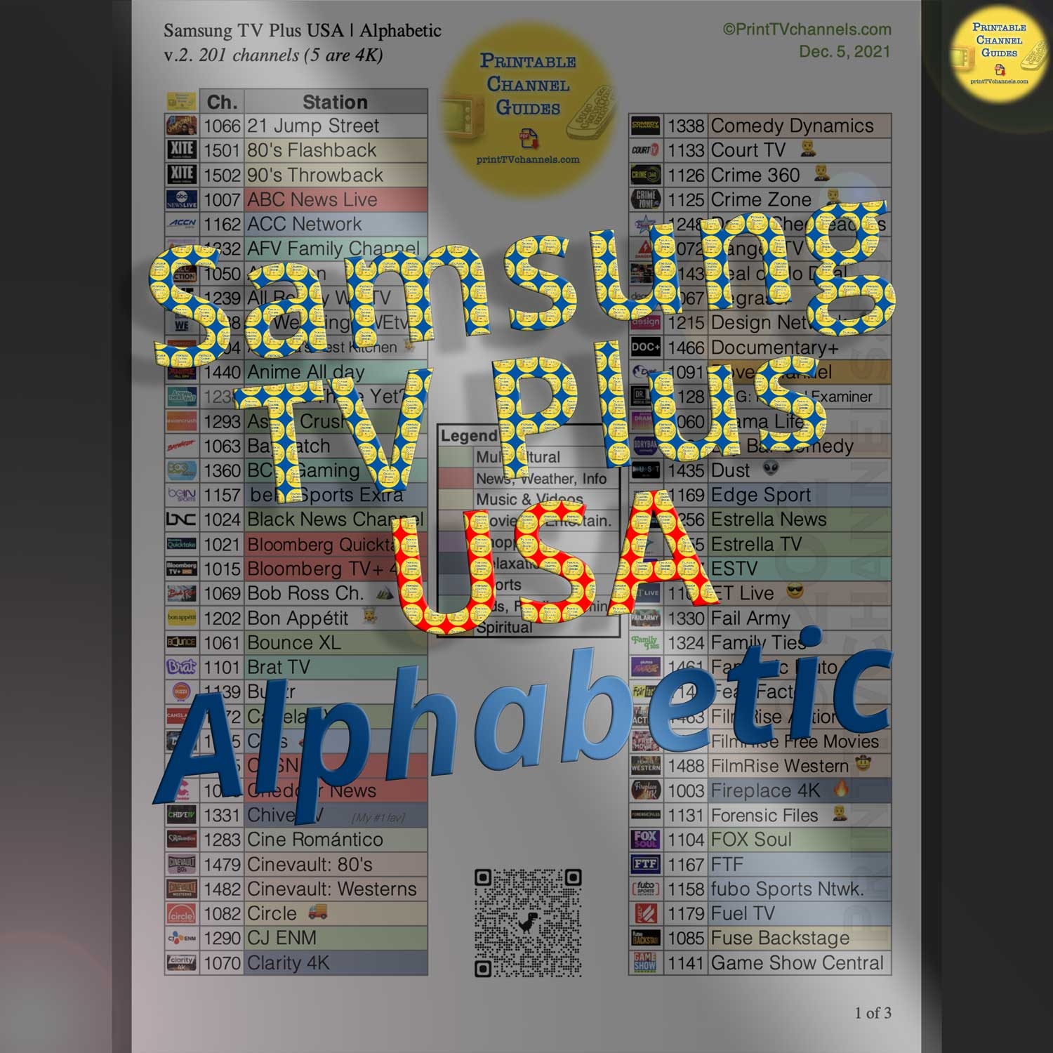 Printable List Of Samsung Tv Plus Channels