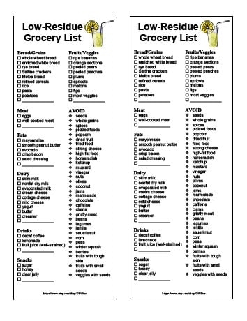 Printable Low Residue Grocery List Diabetic Diet Food Vrogue co