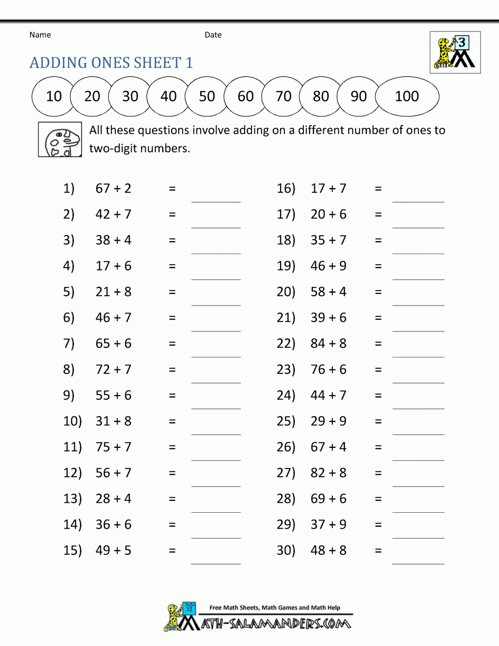 Printable Math Worksheets For 3Rd Graders