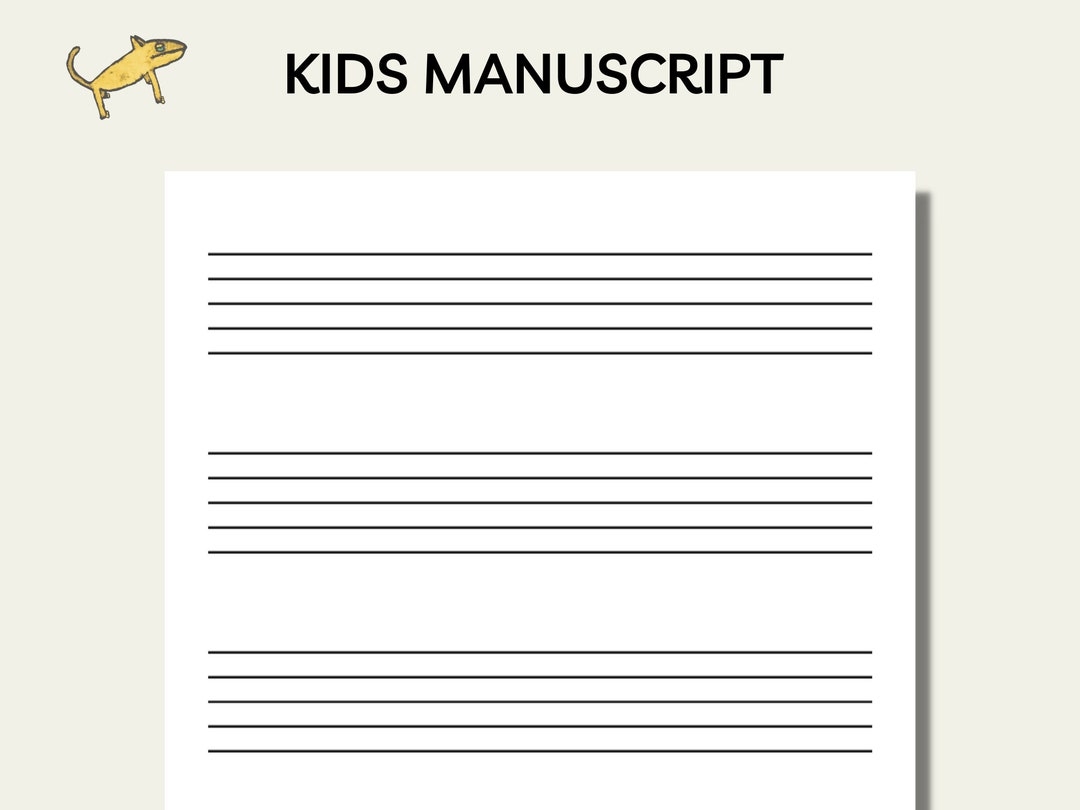 Printable Music Manuscript Kids Music Paper Large Staff Paper