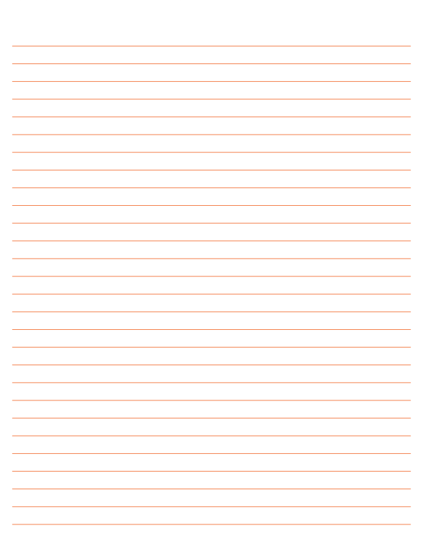 Printable Orange Lined Paper Wide Ruled For Letter Paper