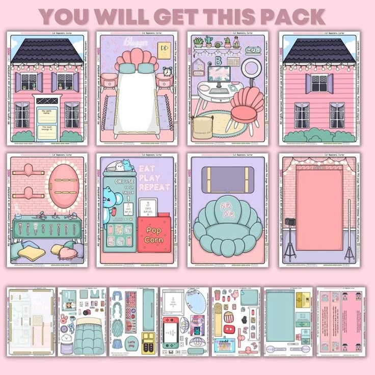 Printable Paper Dollhouse And Paper Dolls Busy Book Etsy Paper