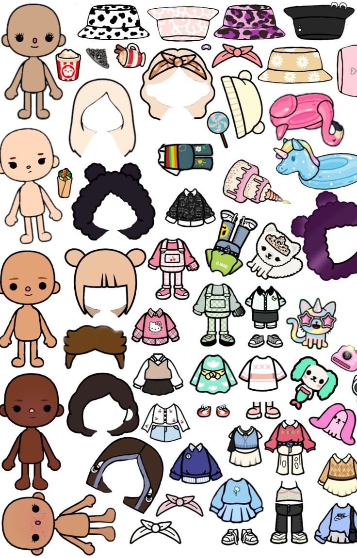 Printable Paper Dolls Toca Boca Clothes Printable And Enjoyable Learning