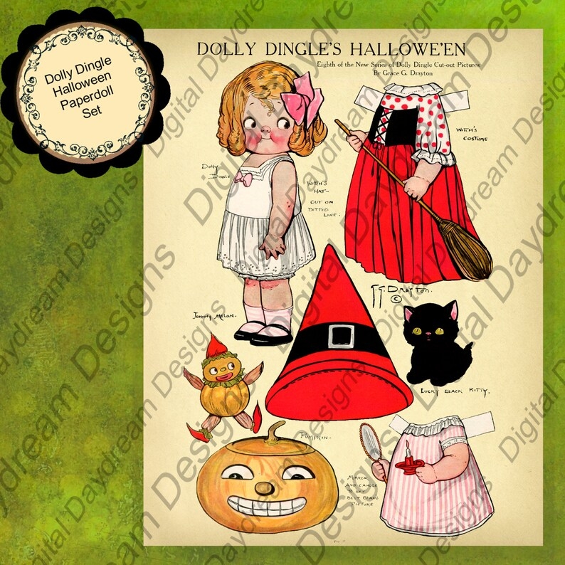 Printable Party Printable Paper Dolls Dolly Dingle 39 s Halloween 1 