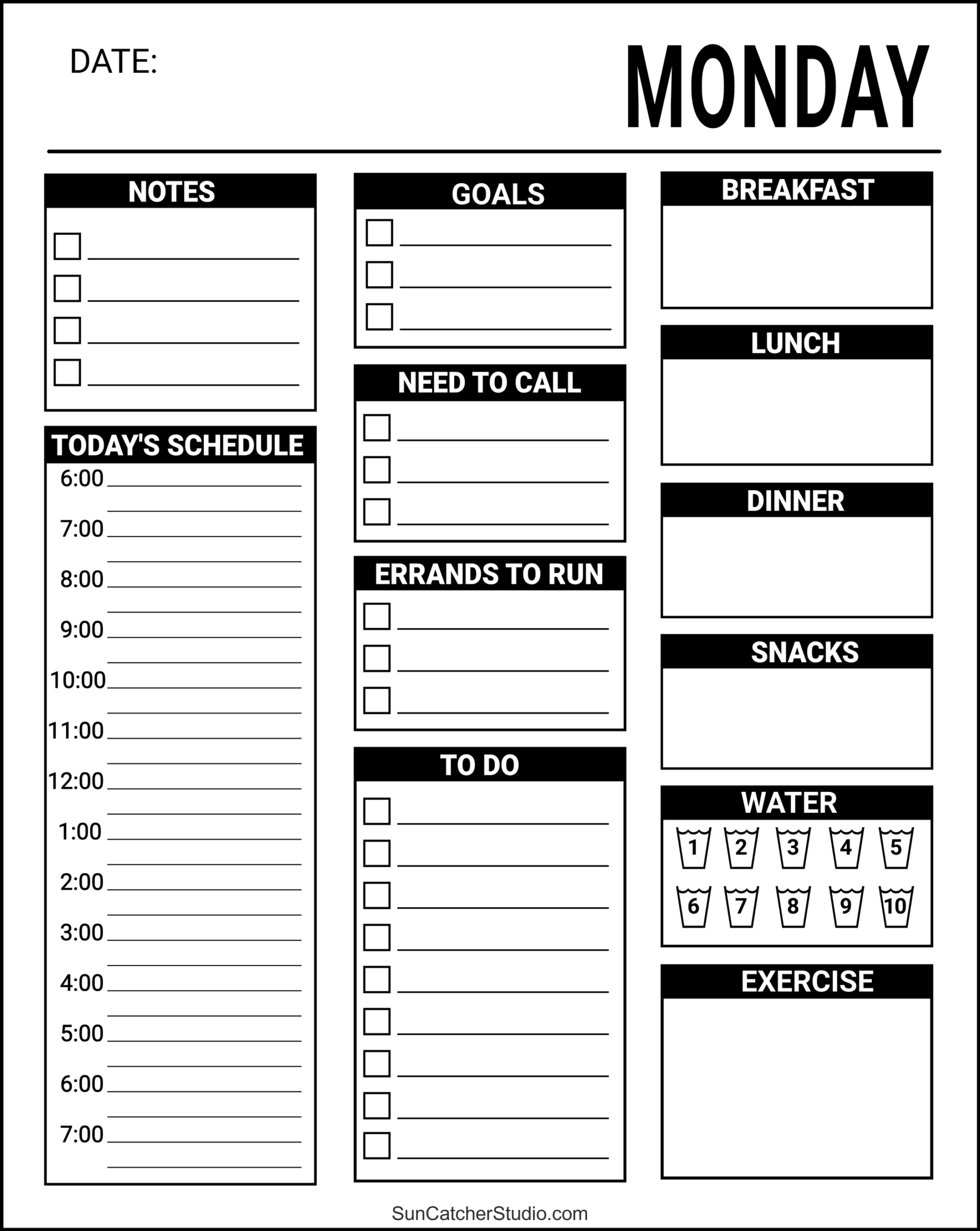 Printable Planner Templates Pdf Printable Online