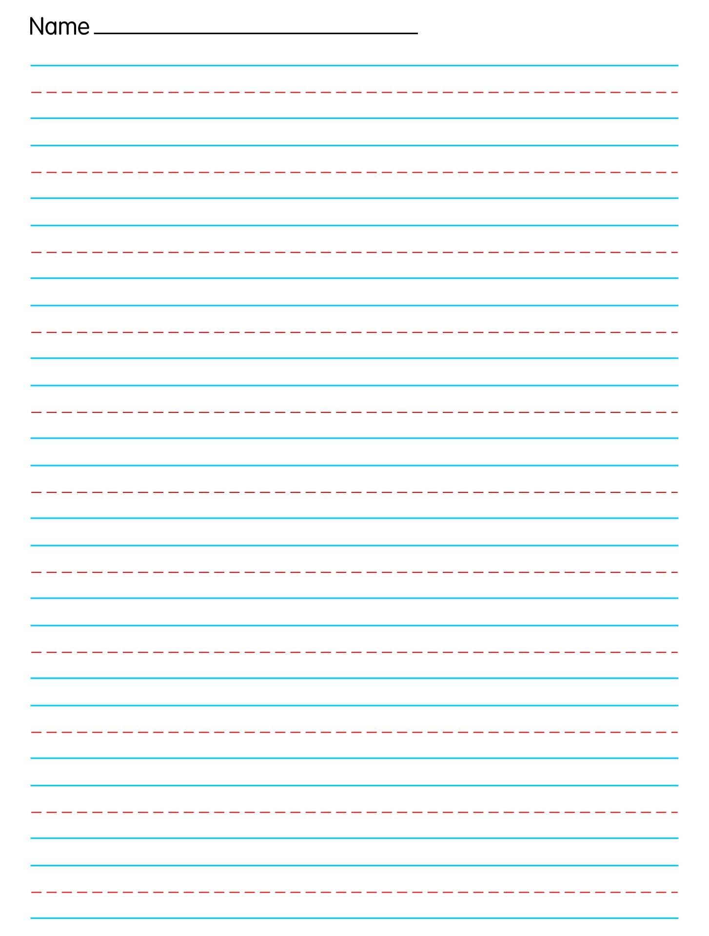 Printable Primary Writing Paper Template Printable JD