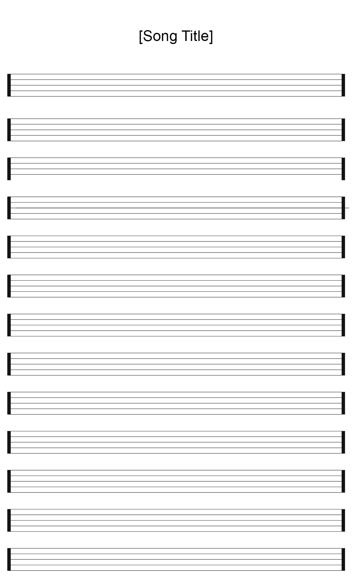 Printable Staff Paper Blank Sheet Music Printable JD