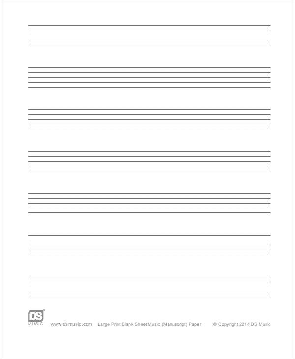 Printable Staff Paper Large Printable Educational Posters