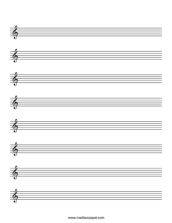 Printable Staff Paper Madison 39 s Paper Templates