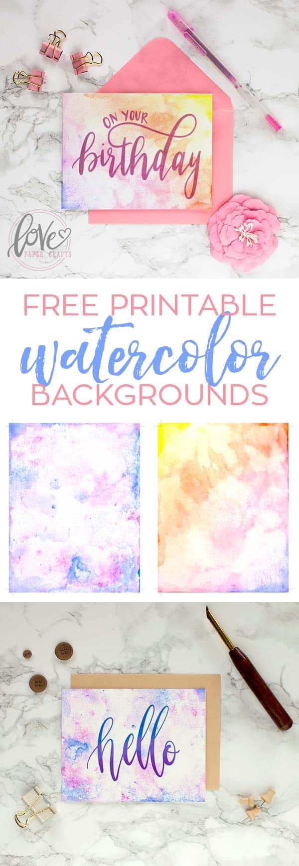 Printable Watercolor Card Backgrounds Love Paper Crafts