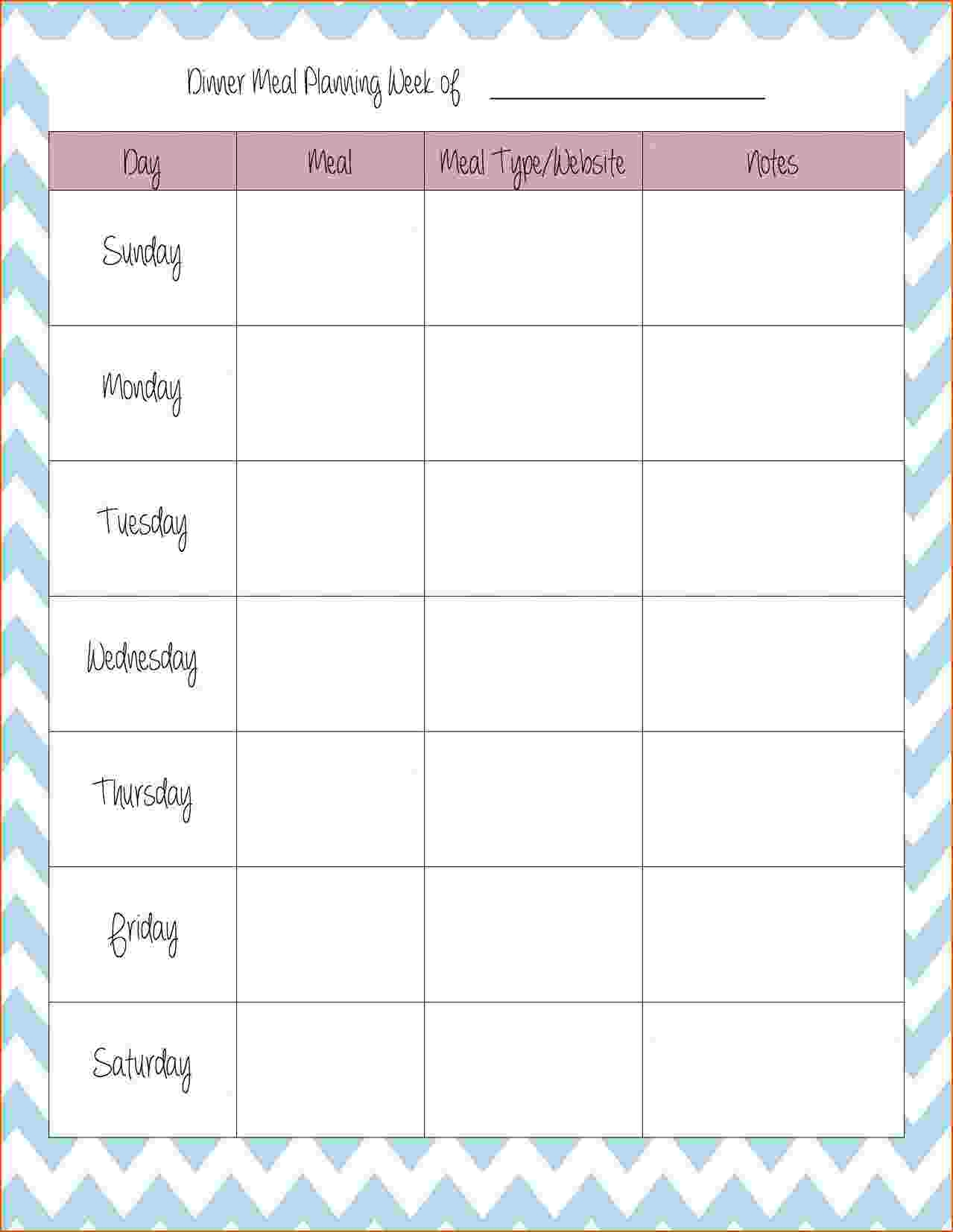 Printable Weekly Meal Planner Litytecno
