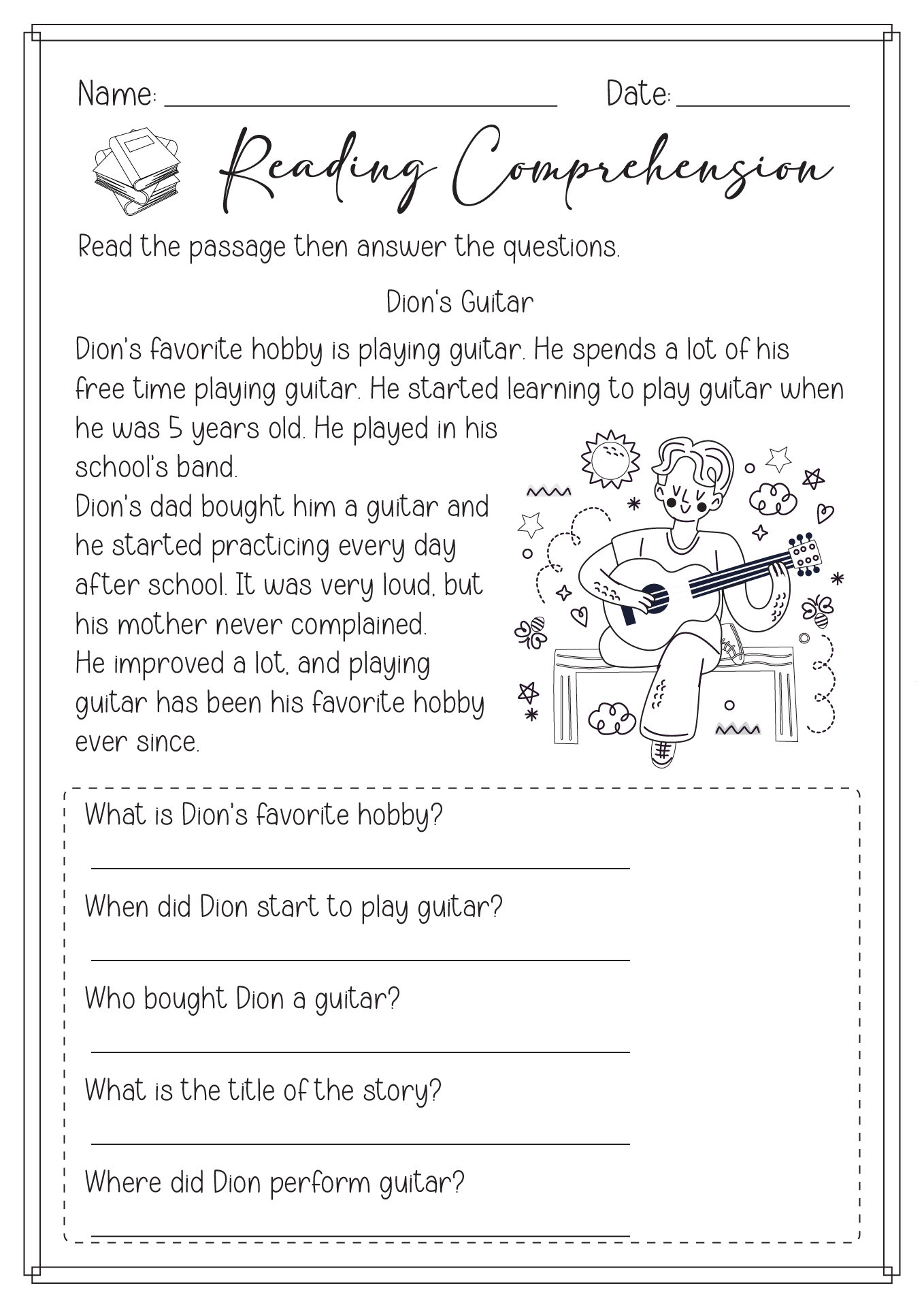 Reading Comprehension Worksheets Grade 3 2nd Grade Reading Worksheets