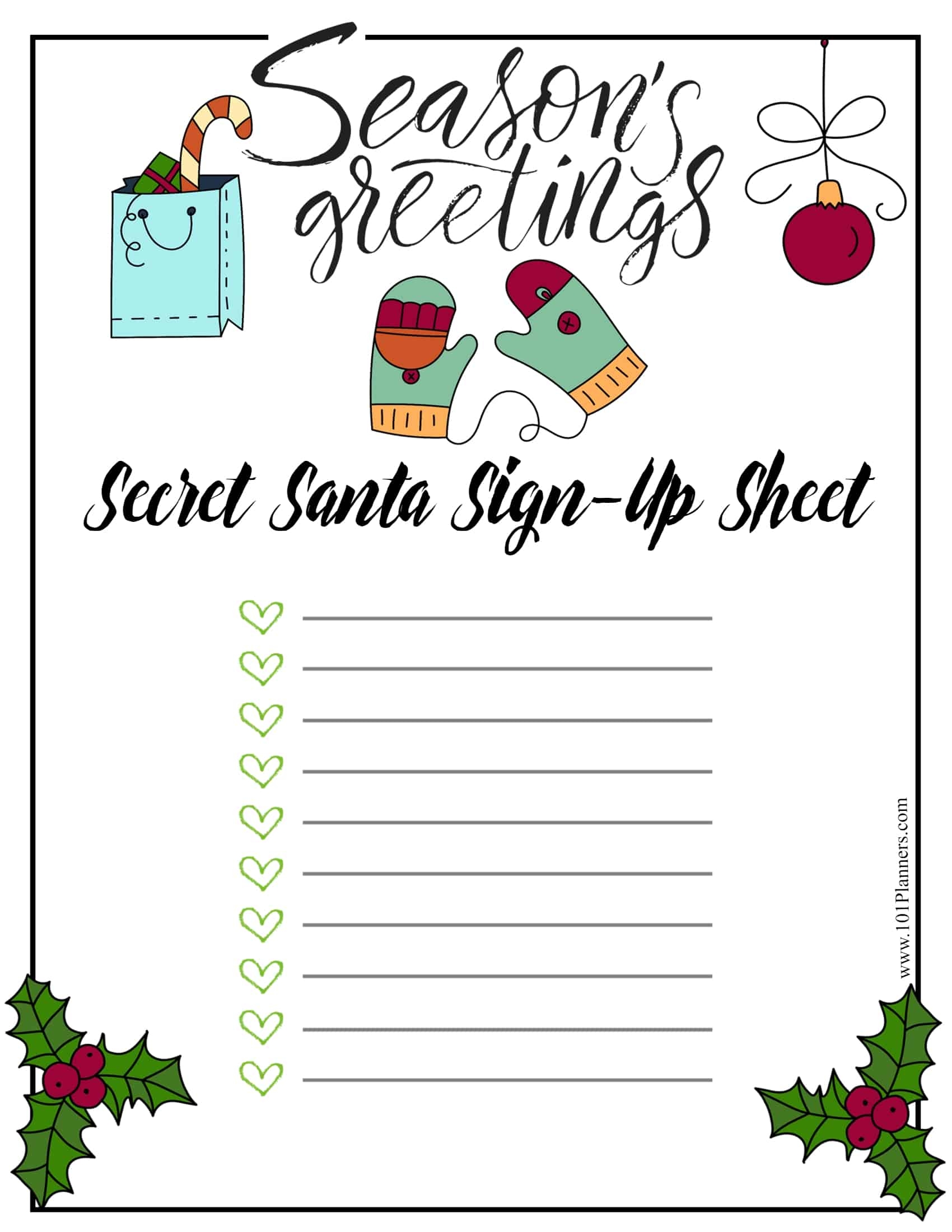 Secret Santa Wish List Printable Kayra Excel