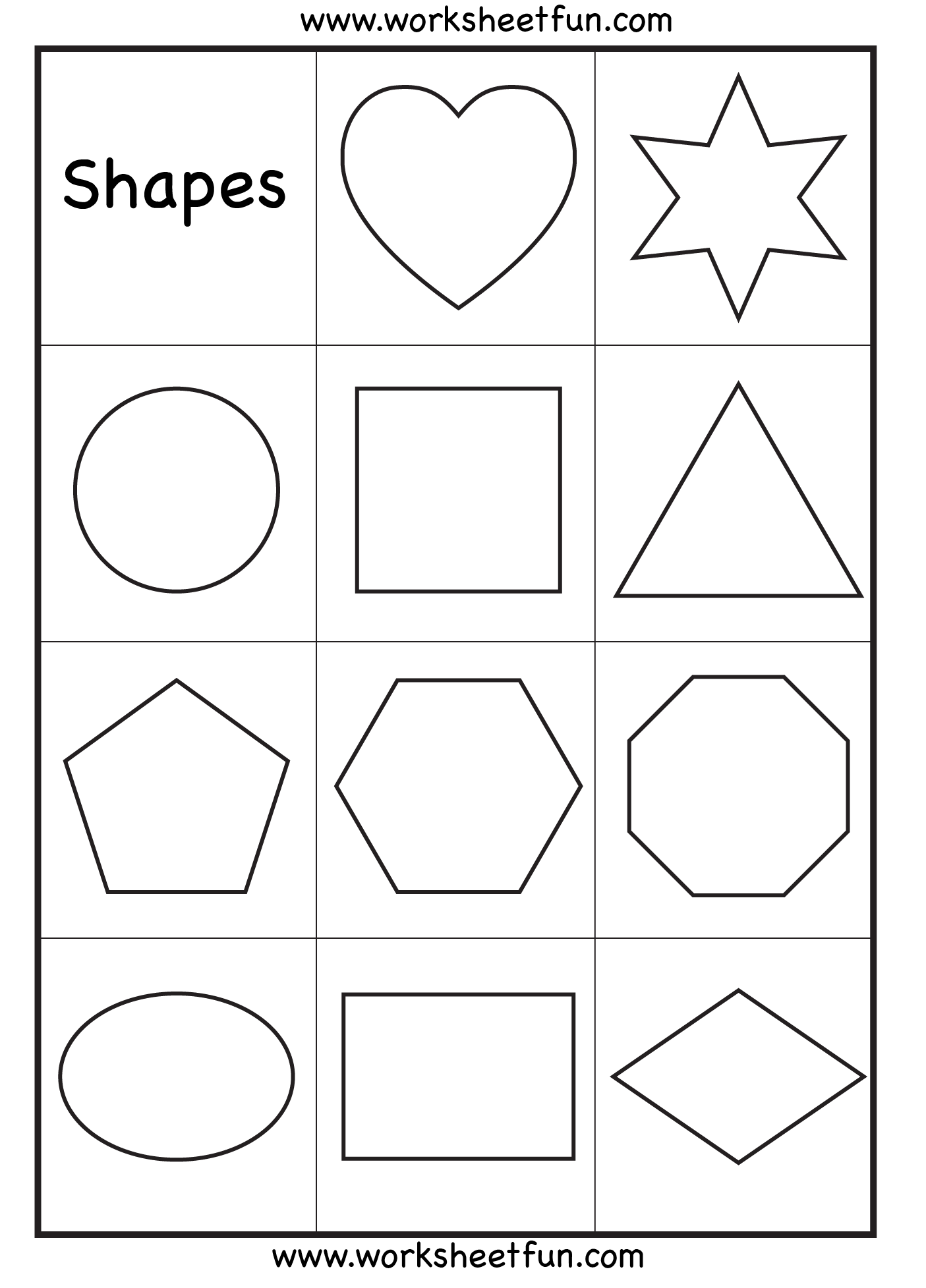 Shapes Worksheets For Kindergarten Free Printables Printable Sight 