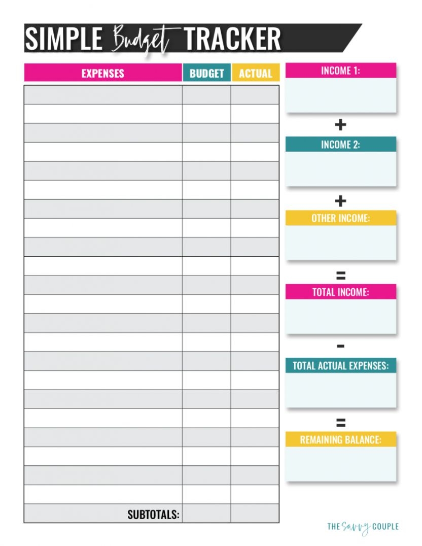 Single Person Free Printable Monthly Budget Worksheet FREE Printables