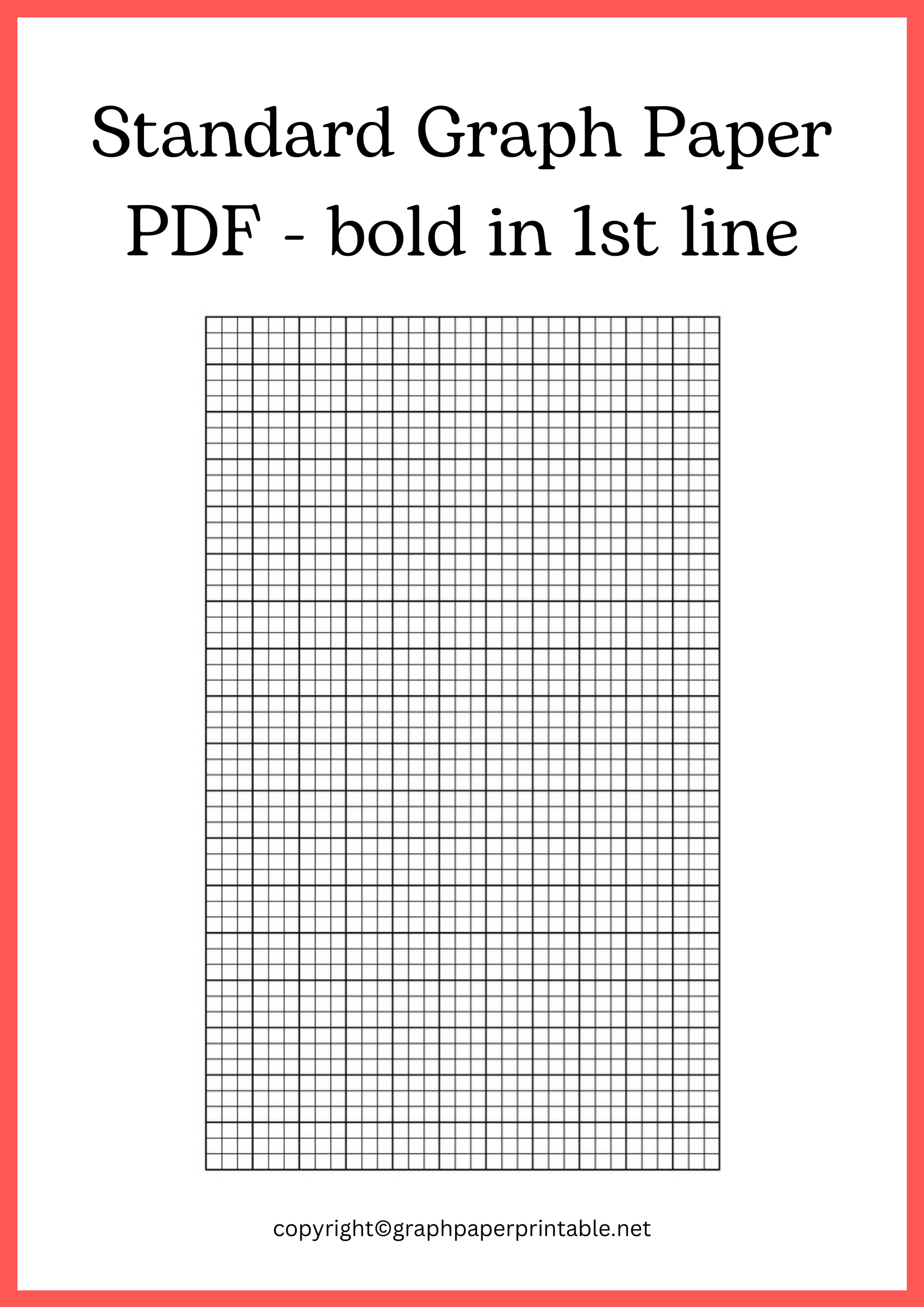 Standard Graph Paper PDF A4 Template Download For Free