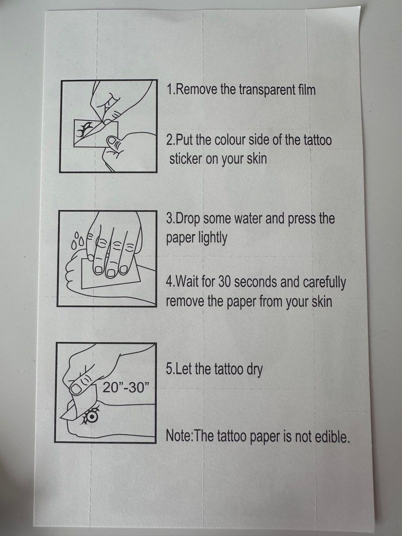 Tattoo Paper Silver Color For Inkjet Printer Manufacturers