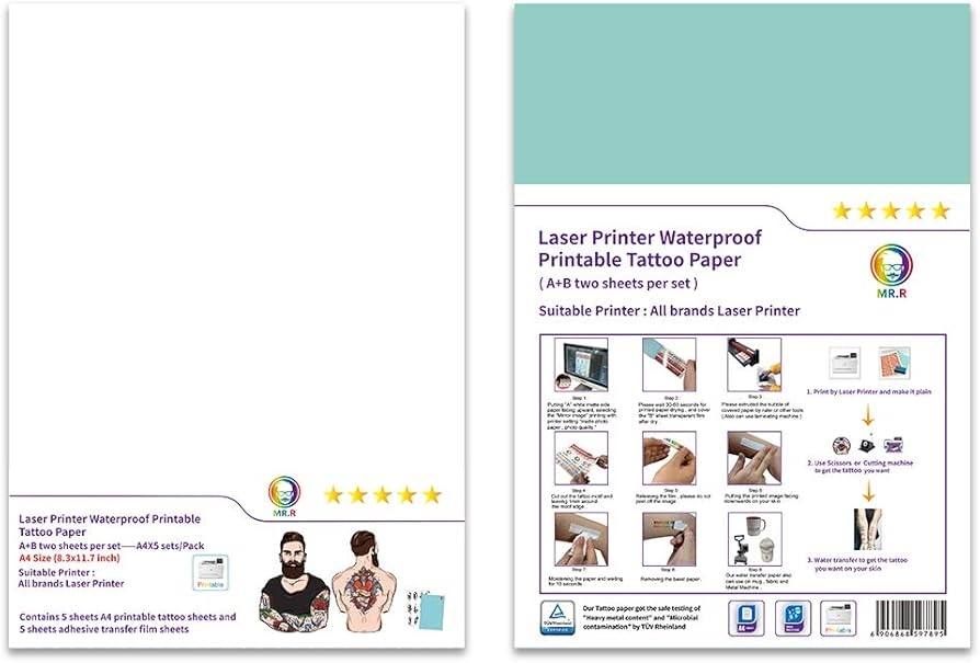 Tattoo Paper Von FOREVER GmbH Printable And Temporary Worksheets 