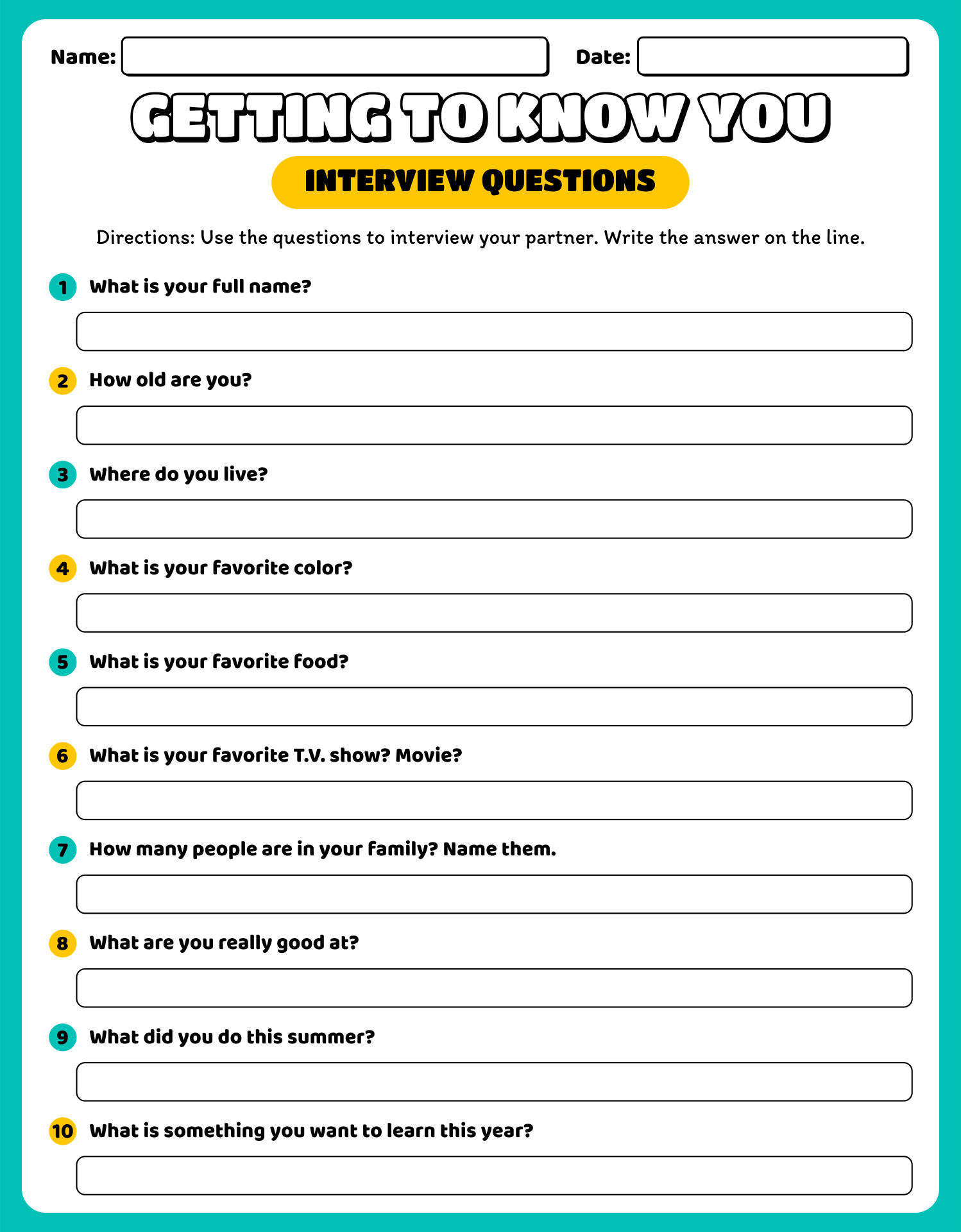 Template Free Printable Get To Know You Worksheet Printable And 