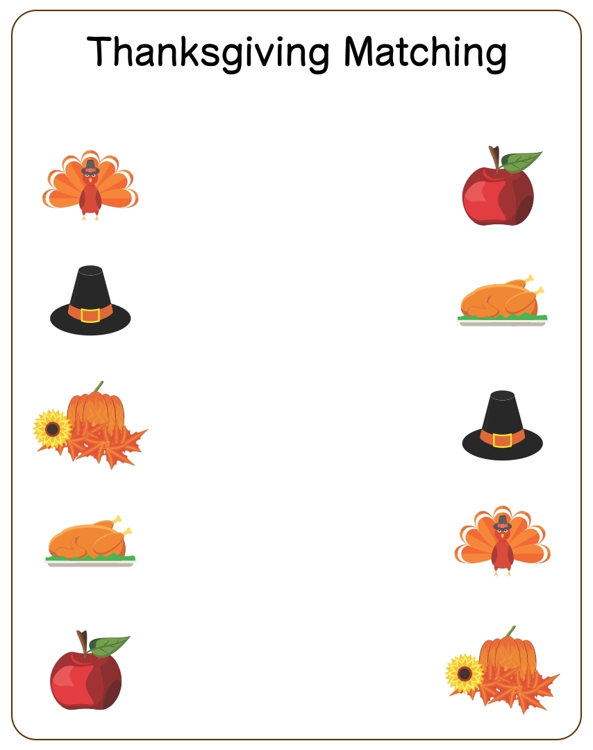 Thanksgiving Printable Activity Worksheets