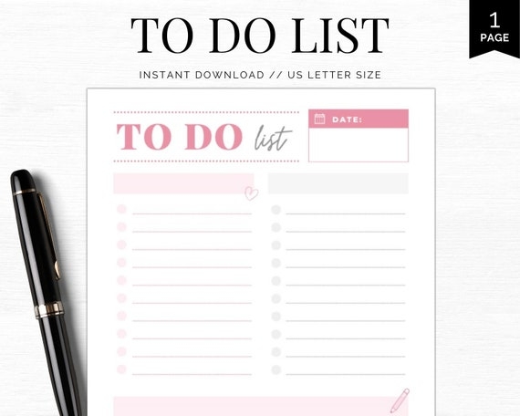 To Do List Printable To Do List PDF Today 39 s Tasks List Etsy
