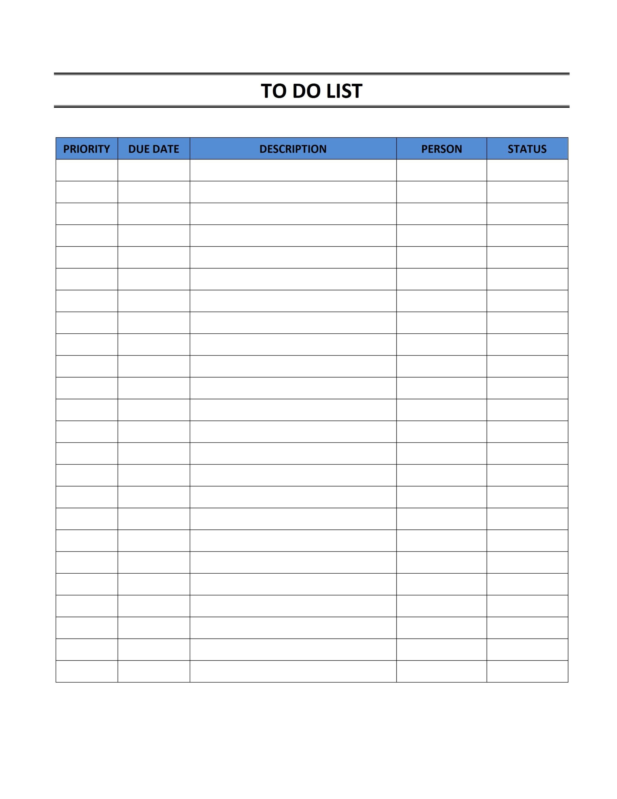 To Do List Template Word Printable Printable Templates