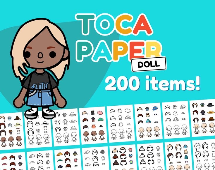 Toca Boca Life Paper Doll Printable Paper Doll Coloring Toca Boca