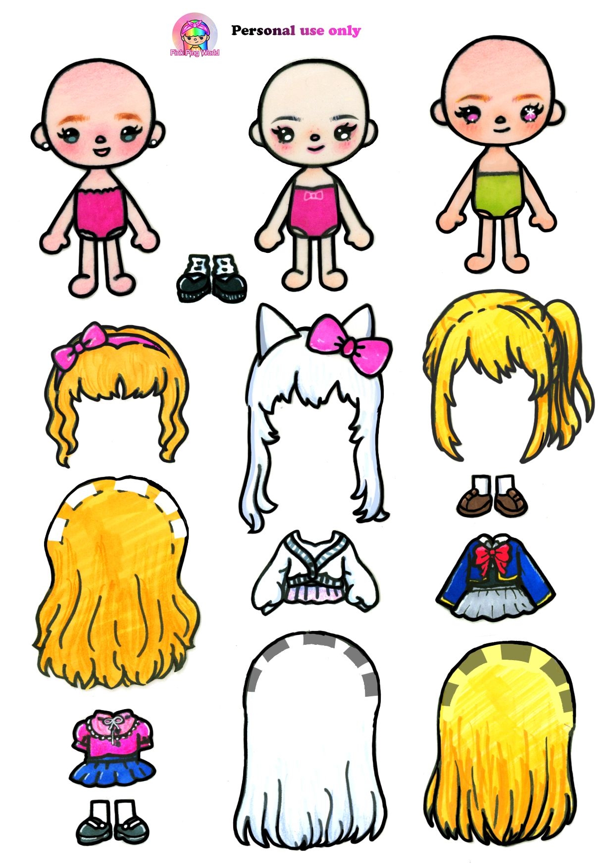 Toca Boca Printable Paper Doll Calendar Productivity Hacks